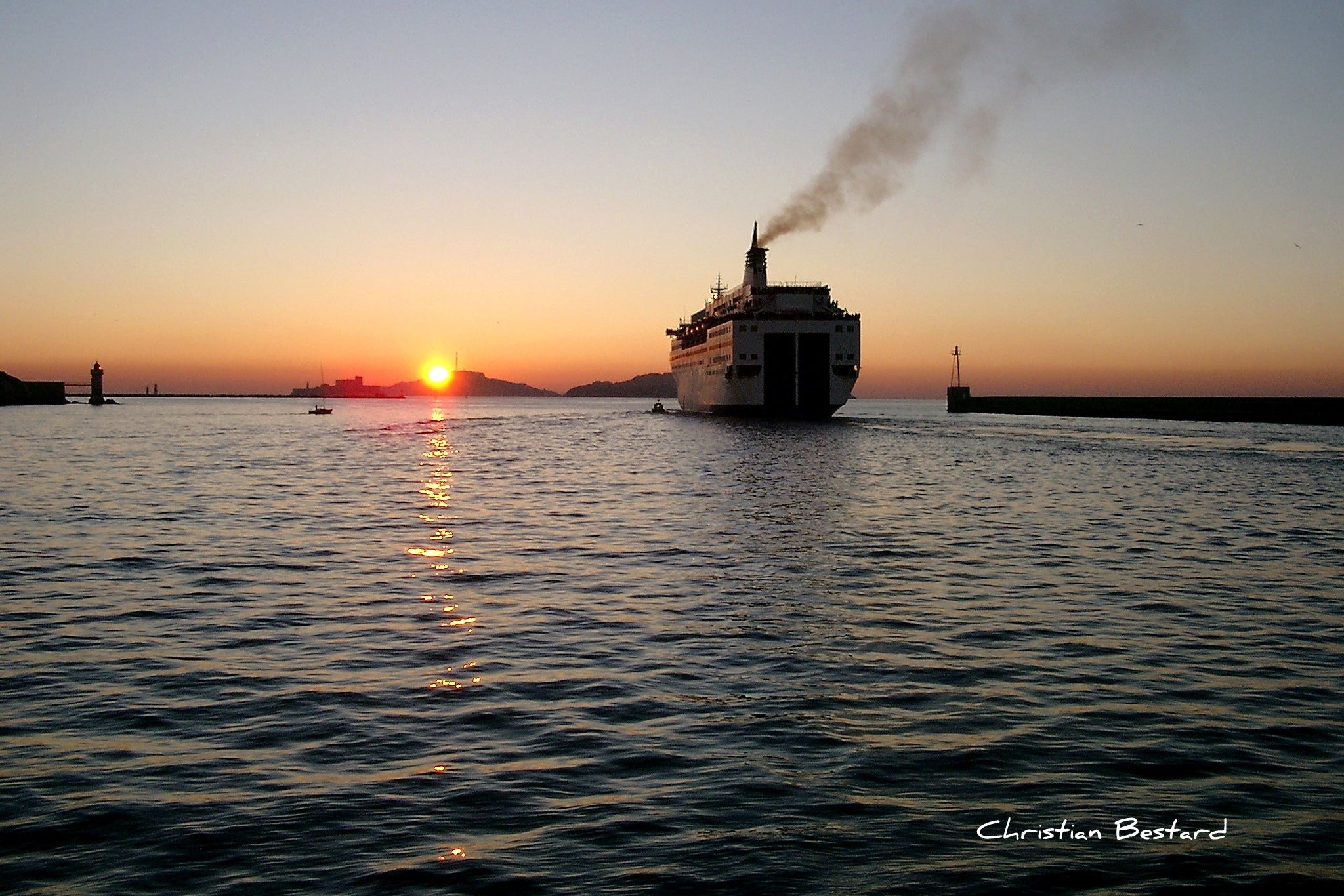 Poster photo Bateau sort du port