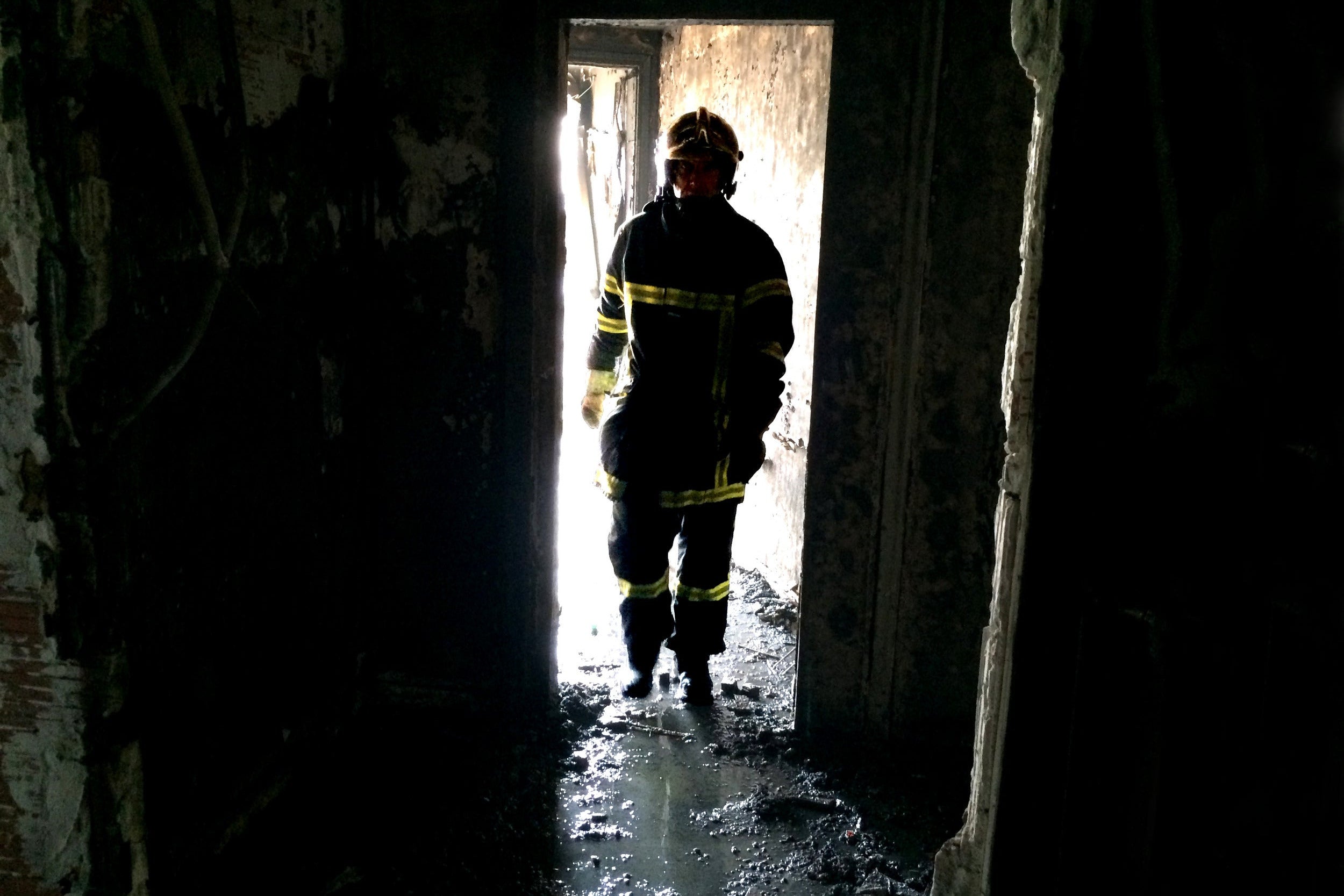 Impression photo Pompier en intervention